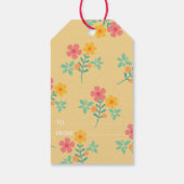 ありがとう ダイジー レトロ フラワーパターン 黄色 ギフトタグ (裏面)