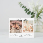 ありがとう ツインズの写真 出生発表 ポストカード (スタンド正面)