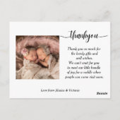 ありがとう ツインズの写真 出生発表 ポストカード (裏面)