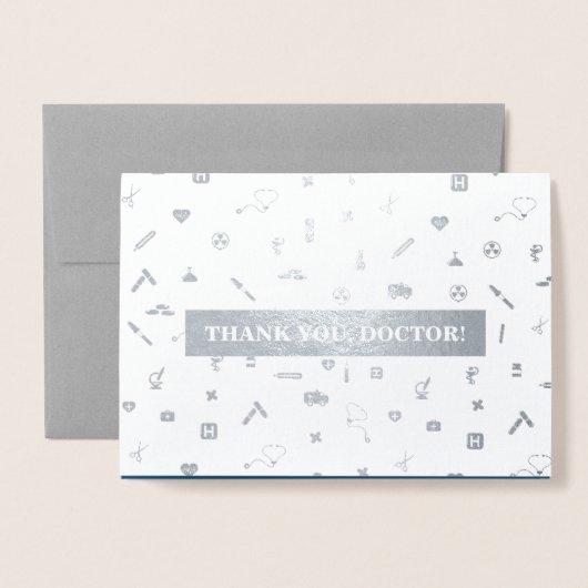 ありがとう、ドクター。レッドカーネーション 箔カード (封筒付き正面)