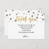 ありがとう ノートカード ゴールド＆グリッター印刷 (正面/裏面)