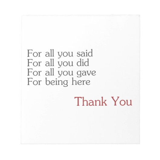 ありがとう ノートパッド (正面)