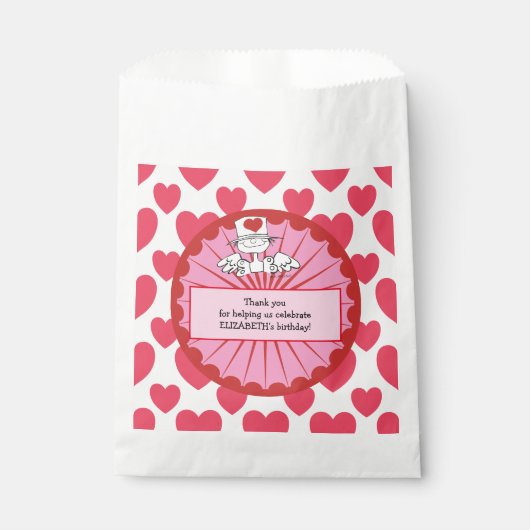 ありがとう"ハート妖精"©誕生日パーティー好意バッグ フェイバーバッグ (正面)