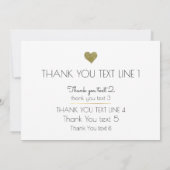 ありがとう、ハート＆カップルのイニシャル、おしゃれ 招待状 (裏面)