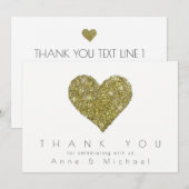 ありがとう、ハート＆カップルのイニシャル、おしゃれ 招待状 (正面/裏面)