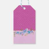 ありがとう バースデーパーティー フラワーピンク ポルカドット ギフトタグ (裏面)