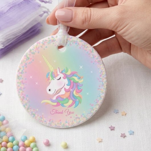 ありがとう パステル マジカル ユニコーン 誕生日 フェイバータグ