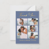 ありがとう パープル ゴールド 5枚の写真 コラージュ ウェディング ノートカード (正面)