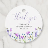 ありがとう パープル ワイルドフラワー ブライダルシャワー フェイバータグ (正面)