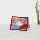 「ありがとう」ビーチをテーマにしたトロピカルなクルーズ サンキューカード (正面)