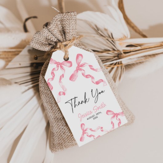 ありがとう ピンクのリボン ギフトタグ