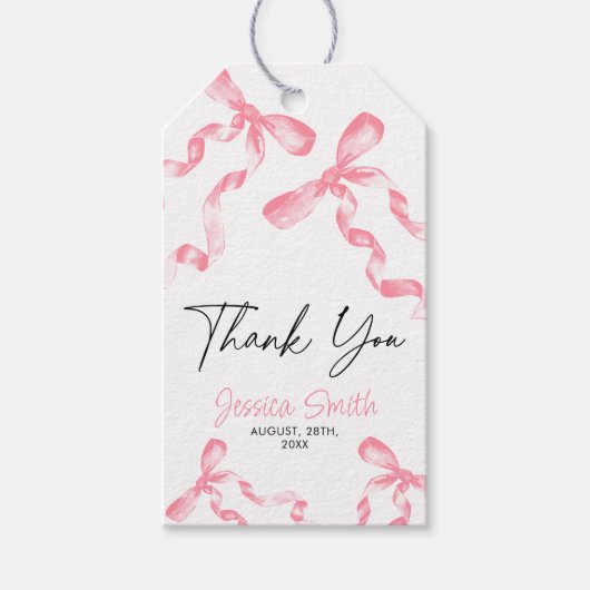 ありがとう ピンクのリボン ギフトタグ (正面)