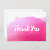 ありがとう ピンクの水彩アート 名言 ポストカード (正面/裏面)