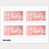 ありがとう ピンクの水彩 ミニ ワイン シャンパン ラベル (シート)