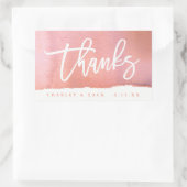 ありがとう ピンクの水彩 ミニ ワイン シャンパン ラベル (バッグ)