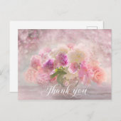 ありがとう ピンクの芍薬の花瓶 ポストカード (正面/裏面)