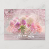 ありがとう ピンクの芍薬の花瓶 ポストカード (正面)