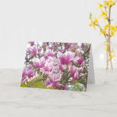 ありがとう/ピンクソーサーマグノリア カード (黄色い花)