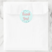 ありがとう!ピンク、アクア、ターコイズのモダン ラウンドシール (バッグ)