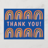 ありがとう ピンク オレンジ ブルー スウィート レインボー ポストカード (正面)