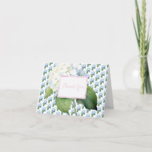 ありがとう ピンク ブルー 紫陽花 折り紙カード