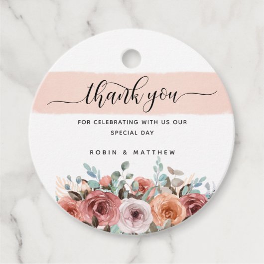 ありがとう,ピーチ,赤面,ミントフローラ, 結婚's フェイバータグ (正面)