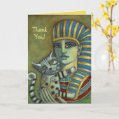 ありがとう! ファラオおよび猫カード カード (黄色い花)