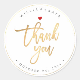 ありがとう、フェイク金ゴールドスクリプモダントDIY背景 ラウンドシール