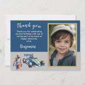 ありがとう フォトボーイ レース 5歳の誕生日 サンキューカード (正面)