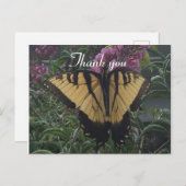 ありがとう フォト イエローとブラックのバタフライ ポストカード (正面/裏面)