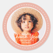 ありがとう フォト カスタム プレピー モダン デザイン ラウンドシール (正面)