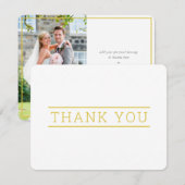 ありがとう フォト シンプル モダン タイプ マスタード イエロー サンキューカード (正面/裏面)