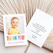 ありがとう フォト モダン ボールド ブライト カラフル タイプ サンキューカード