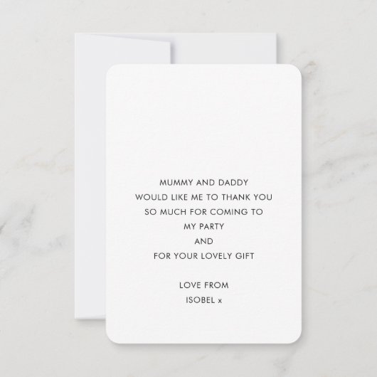 ありがとう フォト モダン ボールド ブライト カラフル タイプ サンキューカード (裏面)