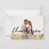 ありがとう フォント体 結婚式 写真 メモ カード (正面)