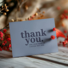 ありがとう フラットカード | ミニマル ブルーとネイビー