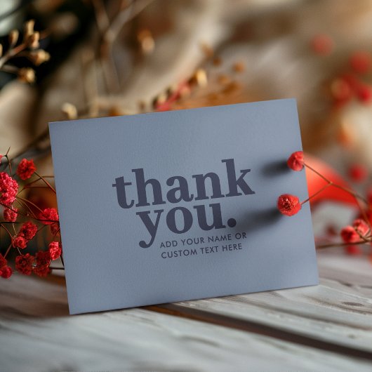 ありがとう フラットカード | ミニマル ブルーとネイビー サンキューカード