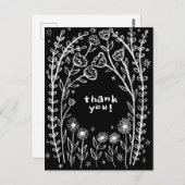 ありがとう フラワーフィールドのスケッチイラスト ポストカード (正面/裏面)