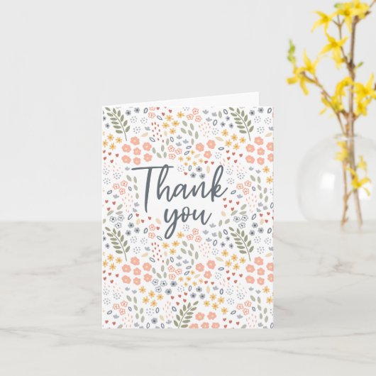 ありがとう フローラル カトリーナ レッグ グリーティング カード (黄色い花)