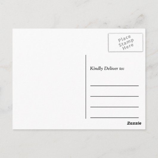 ありがとう – フローラ白黒ストライプ金ゴールドフレーム ポストカード (裏面)