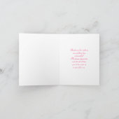 ありがとう、ブライズメイドになってくれて - ピンク サンキューカード (内部)