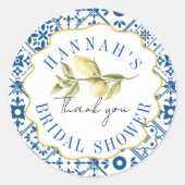 ありがとう ブライダルシャワー メディテレーニア イタリアン レモン ラウンドシール (正面)