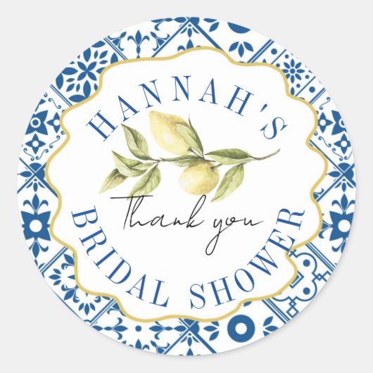 ありがとう ブライダルシャワー メディテレーニア イタリアン レモン ラウンドシール (正面)