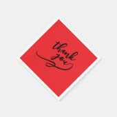 ありがとう ブライトレッド クラシカル ユニーク シンプル スタンダードカクテルナプキン (角)