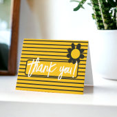 ありがとう ブラック イエロー フラワー サンキューカード