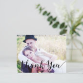 ありがとう ブラック スクリプト タイプ フォト ポストカード (スタンド正面)