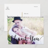 ありがとう ブラック スクリプト タイプ フォト ポストカード (正面/裏面)