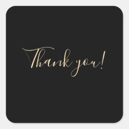 「ありがとう」ブラック・バックグラウンド スクエアシール