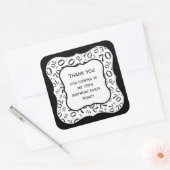 ありがとう:ブラック/ホワイト70ナンバーパターン – ブラケット スクエアシール (封筒)