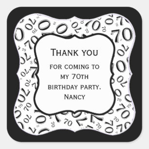 ありがとう：ブラック/ホワイト70ナンバーパターン – ブラケット スクエアシール